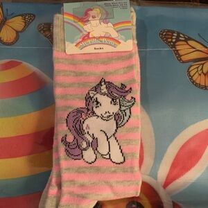 My Little Pony Pink and Gray Unicorn Socks
